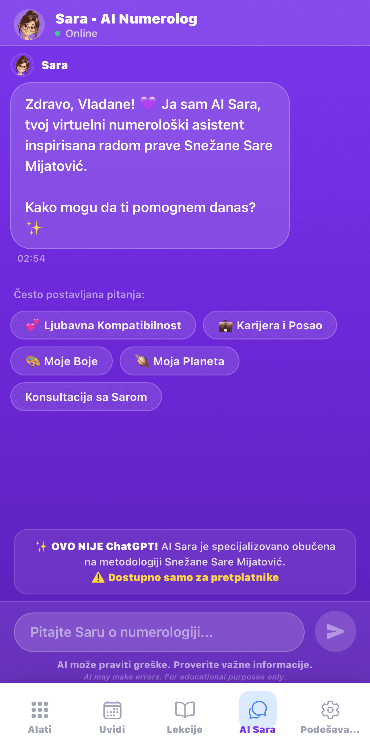 Sara AI Chatbot